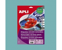 Етикети APLI  за CD/DVD ф114 mm/ф41 mm, 2 на лист